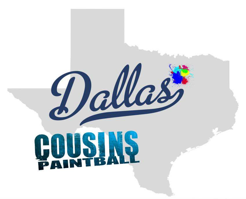 Cousins Paintball Dallas, TX on TX Outline.