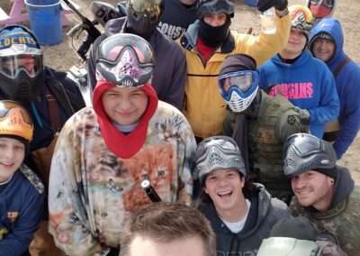 People enjoying a Paintball Party at Cousins Paintball.