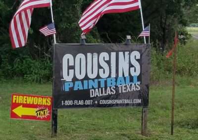 Cousins Paintball Dallas Texas Sign